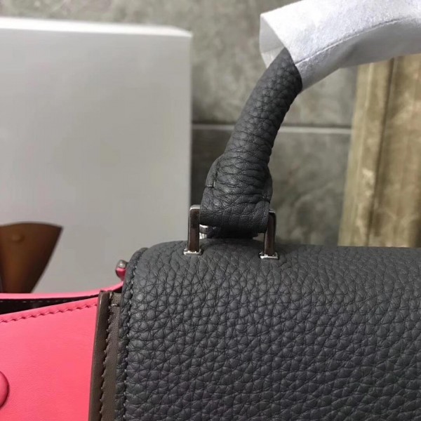 Celine Tricolor  grained Calfskin Trapeze small Bag red/gray