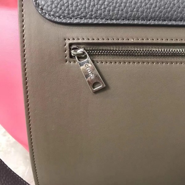 Celine Tricolor  grained Calfskin Trapeze small Bag red/gray