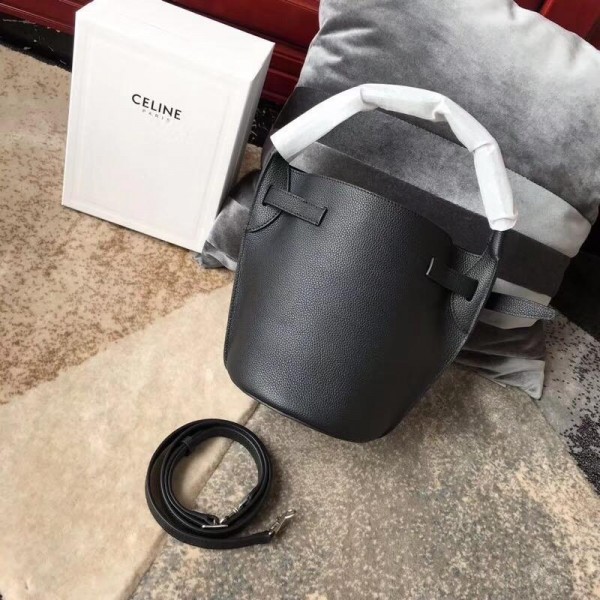 Celine Nano Big Bag Bucket Bag in Grained Calfskin 187243 Black 2019