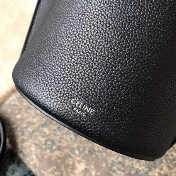 Celine Nano Big Bag Bucket Bag in Grained Calfskin 187243 Black 2019