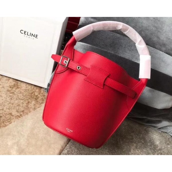 Celine Nano Big Bag Bucket Bag in Grained Calfskin 187243 Red 2019