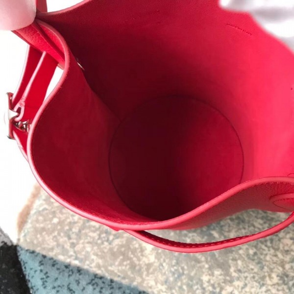 Celine Nano Big Bag Bucket Bag in Grained Calfskin 187243 Red 2019