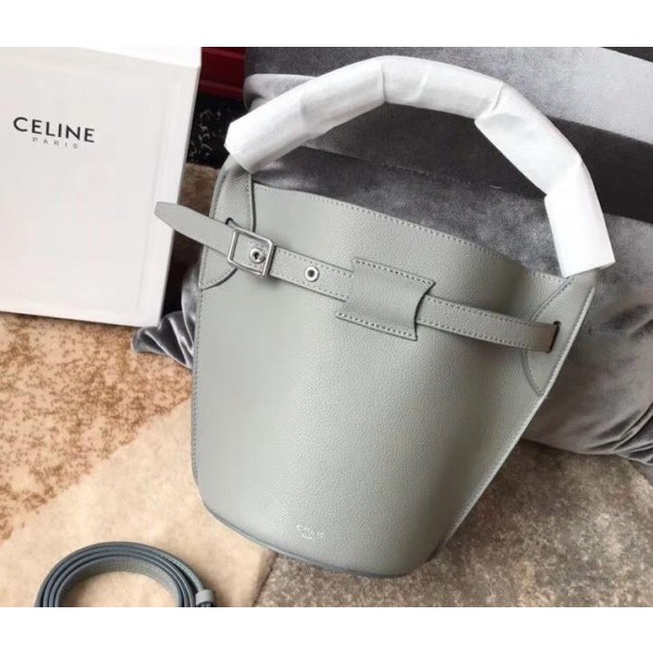 Celine Nano Big Bag Bucket Bag in Grained Calfskin 187243 Gray 2019