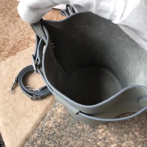 Celine Nano Big Bag Bucket Bag in Grained Calfskin 187243 Gray 2019