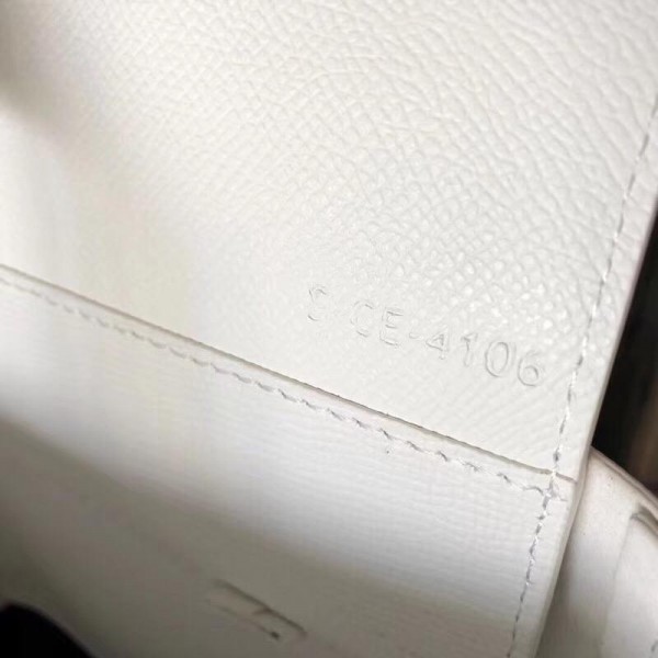 Celine Small Cabas Shopping Bag in Grained Calfskin 189813 White/Black 2019