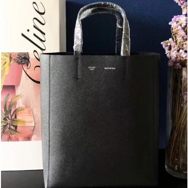 Celine Small Cabas Shopping Bag in Grained Calfskin 189813 Black 2019