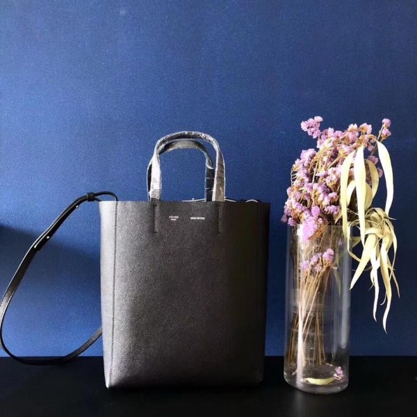 Celine Small Cabas Shopping Bag in Grained Calfskin 189813 Black 2019