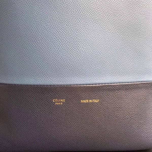 Celine Small Cabas Shopping Bag in Grained Calfskin 189813 Denim Blue/Black 2019