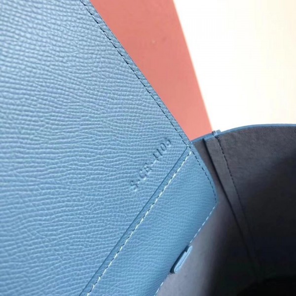 Celine Small Cabas Shopping Bag in Grained Calfskin 189813 Denim Blue/Black 2019