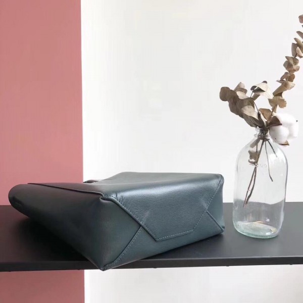 Celine Small Cabas Shopping Bag in Grained Calfskin 189813 Dark Green 2019