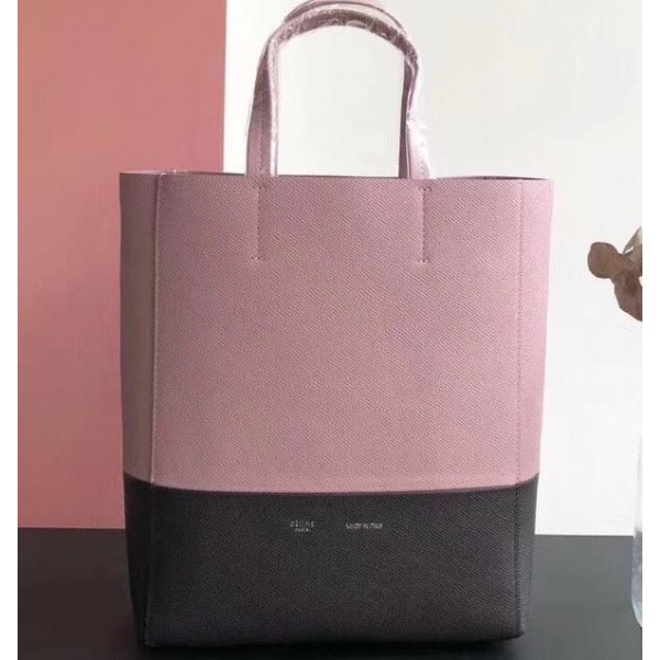 Celine Small Cabas Shopping Bag in Grained Calfskin 189813 Pink/Black 2019