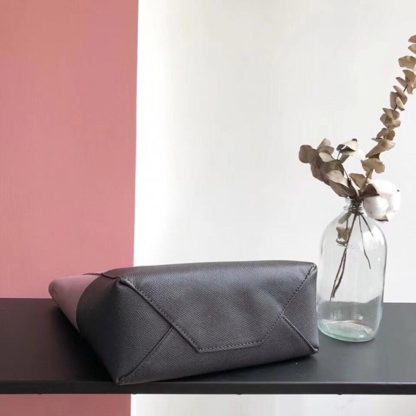 Celine Small Cabas Shopping Bag in Grained Calfskin 189813 Pink/Black 2019