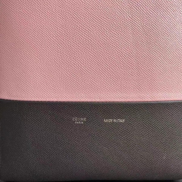 Celine Small Cabas Shopping Bag in Grained Calfskin 189813 Pink/Black 2019