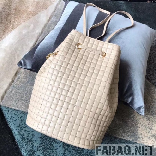 Celine Small C Charm Bucket Shoulder Bag/Backpack in Quilted Calfskin 188373 Nude 2019 (JDP-9032720 )