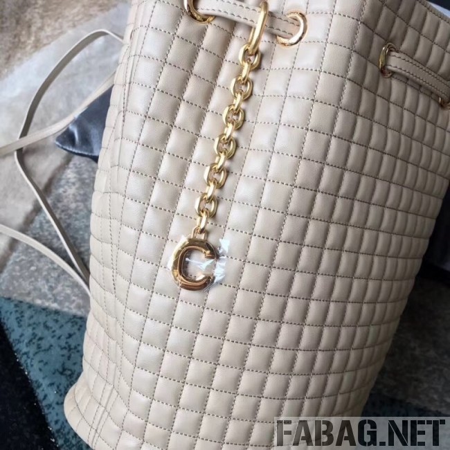 Celine Small C Charm Bucket Shoulder Bag/Backpack in Quilted Calfskin 188373 Nude 2019 (JDP-9032720 )