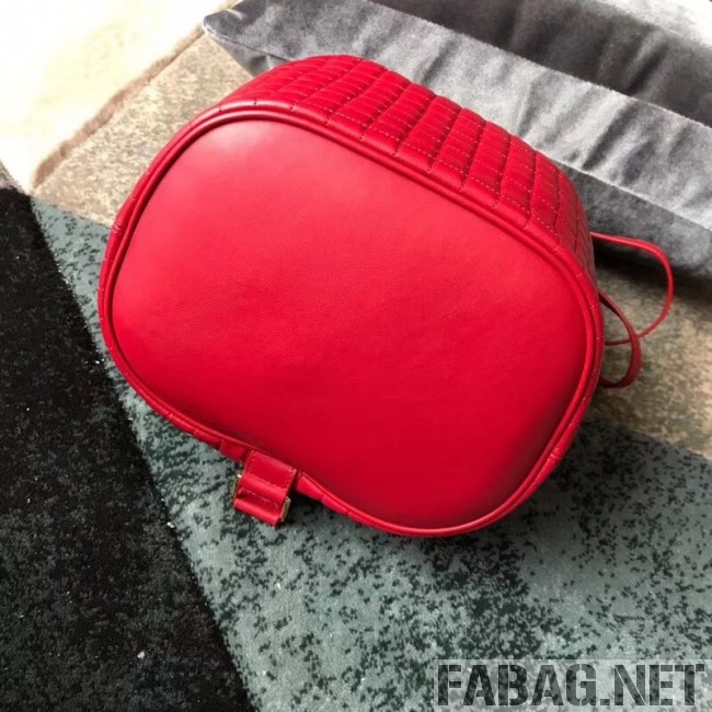 Celine Small C Charm Bucket Shoulder Bag/Backpack in Quilted Calfskin 188373 Red 2019 (JDP-9032719 )