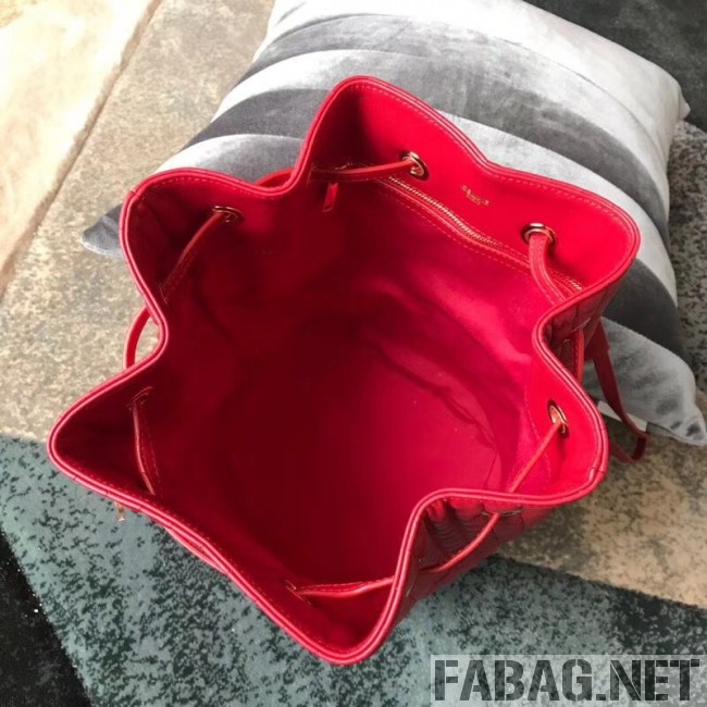 Celine Small C Charm Bucket Shoulder Bag/Backpack in Quilted Calfskin 188373 Red 2019 (JDP-9032719 )