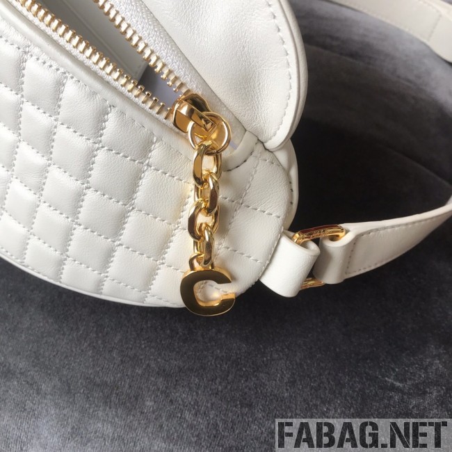 Celine Small Belt Bag C Charm in Quilted Calfskin 188153 White 2019 (JDP-9032716 )