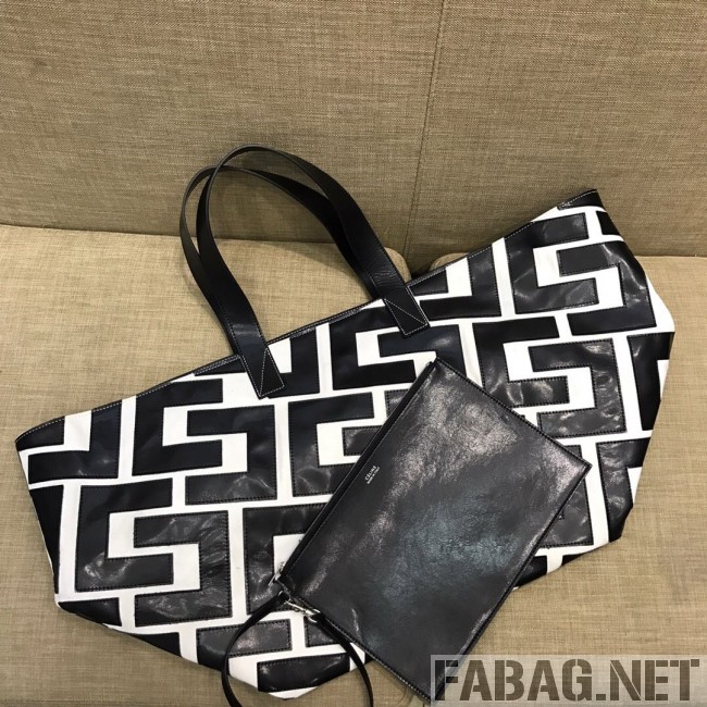 Celine Made in Tote Large Shopper Tote Bag Black/White 2019 (SSP-9031541 )