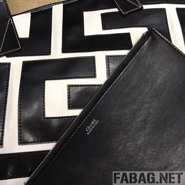Celine Made in Tote Large Shopper Tote Bag Black/White 2019 (SSP-9031541 )