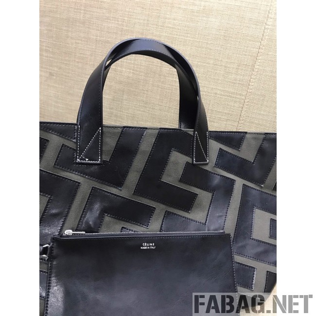 Celine Made in Tote Small Shopper Tote Bag Grey/Black 2019 (SSP-9031540 )