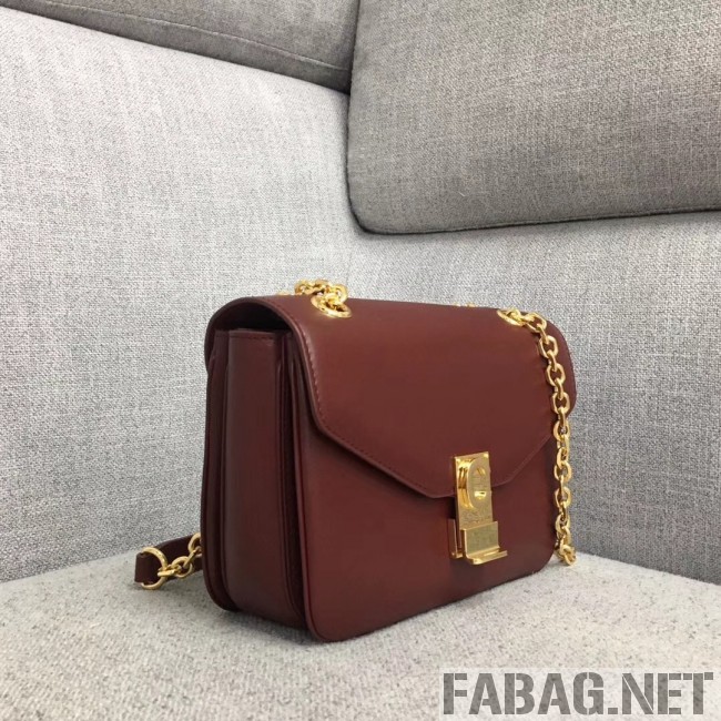 Celine Medium C Bag in Shiny Calfskin Burgundy 2019 (JDD-9011224 )
