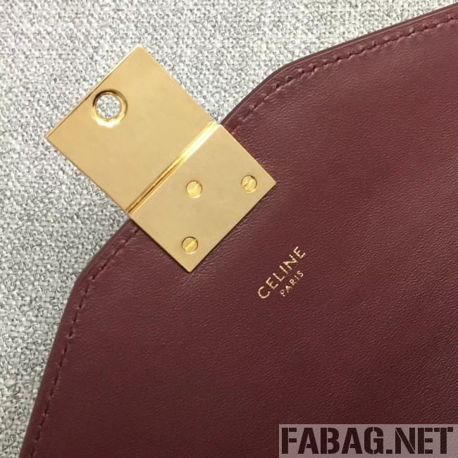 Celine Medium C Bag in Shiny Calfskin Burgundy 2019 (JDD-9011224 )