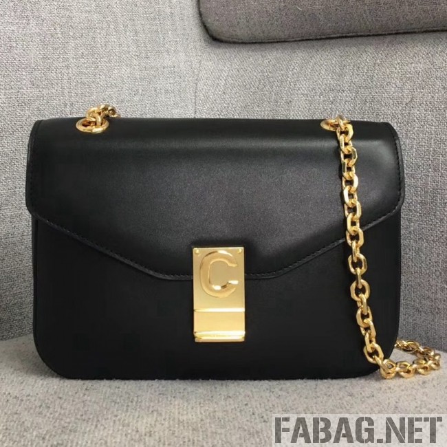 Celine Medium C Bag in Shiny Calfskin Black 2019 (JDD-9011223 )