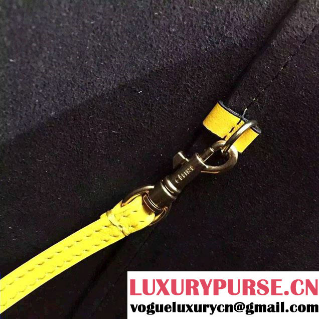 Celine Shiny Smooth Calfskin Twisted Cabas Small Bag Yellow and Orange 2015