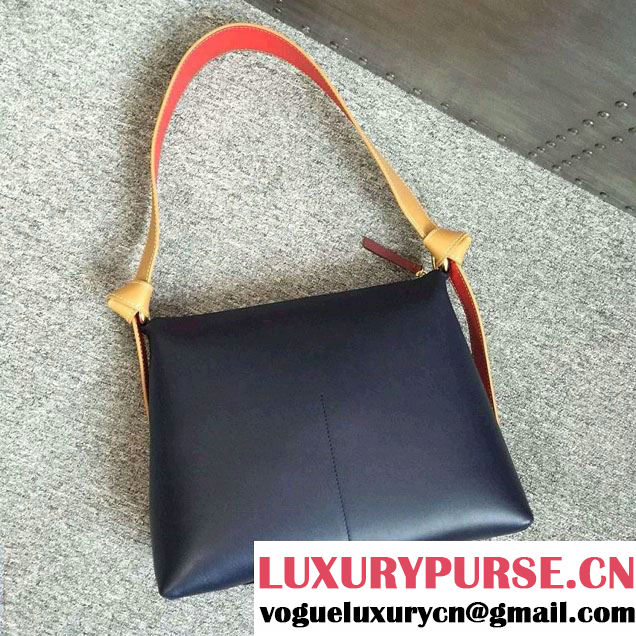 Celine Shiny Smooth Calfskin Zipped Twisted Cabas Bag Burgundy and Navy Blue Spring 2016