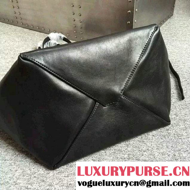 Celine Calfskin Cabas Phantom Shopping Bag Black 2015