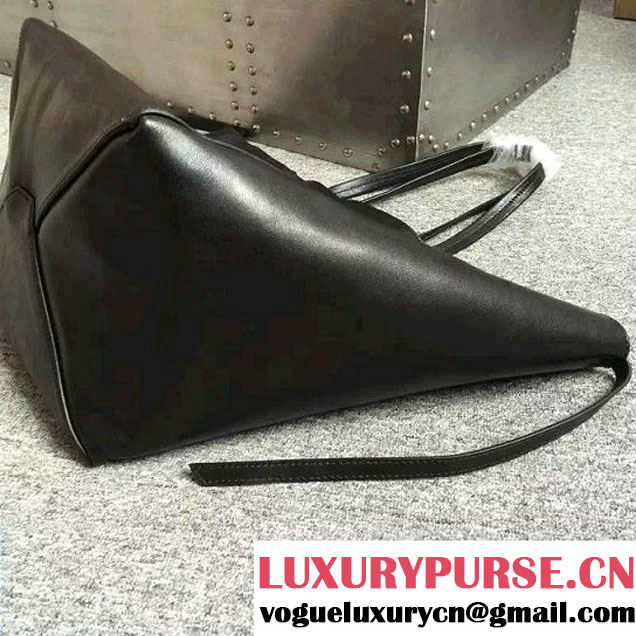 Celine Calfskin Cabas Phantom Shopping Bag Black 2015