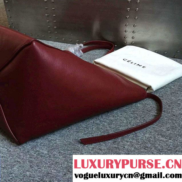 Celine Calfskin Cabas Phantom Shopping Bag Burgundy 2015