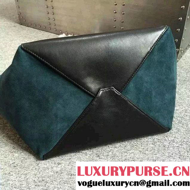 Celine Calfskin Cabas Phantom Shopping Bag Dark Green 2015