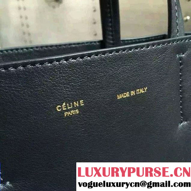 Celine Calfskin Cabas Phantom Shopping Bag Dark Green 2015