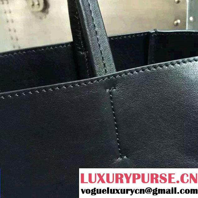 Celine Calfskin Cabas Phantom Shopping Bag Dark Green 2015