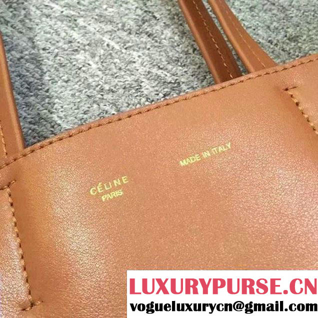 Celine Calfskin Cabas Phantom Shopping Bag Khaki 2015