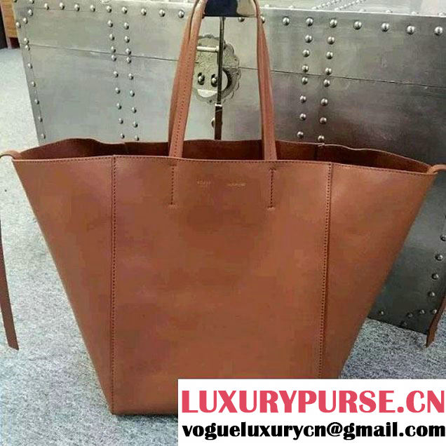 Celine Calfskin Cabas Phantom Shopping Bag Khaki 2015