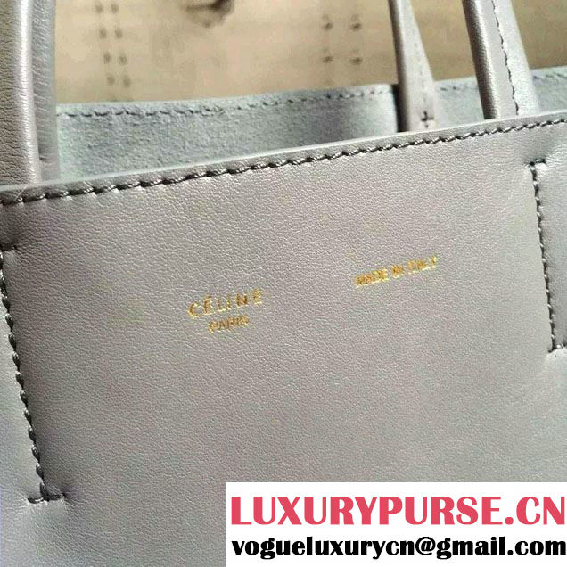 Celine Calfskin Cabas Phantom Shopping Bag Gray 2015