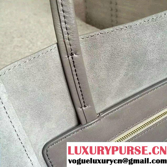 Celine Calfskin Cabas Phantom Shopping Bag Gray 2015