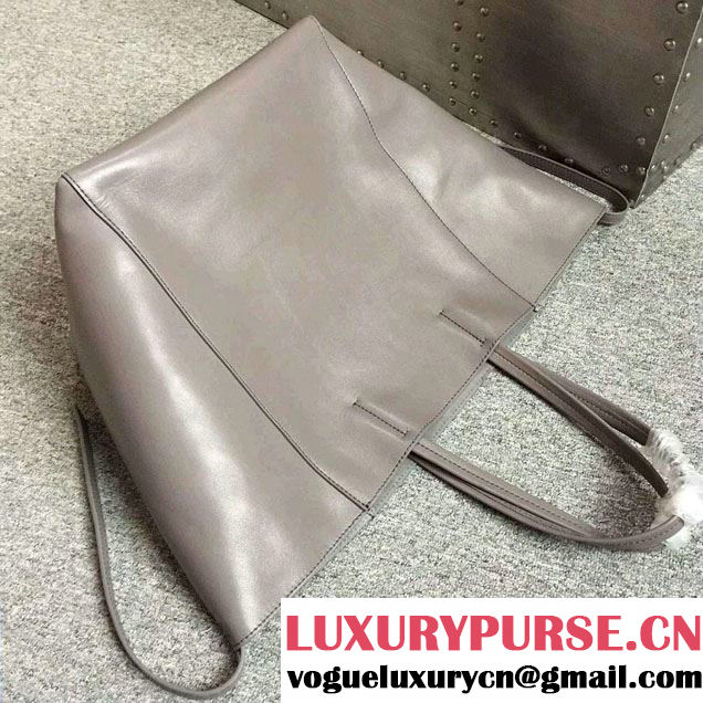 Celine Calfskin Cabas Phantom Shopping Bag Gray 2015