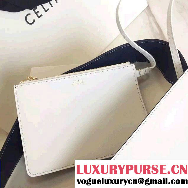 Celine Shiny Smooth Calfskin Small Twisted Cabas Bag Green/White 2016