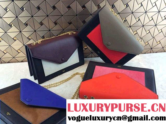 Celine Pocket Envelope Flap Bag with Chain 175383 Tan Fall 2014