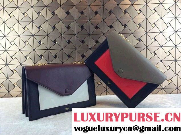 Celine Pocket Envelope Flap Bag with Chain 175383 Tan Fall 2014