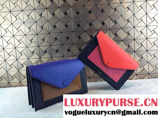 Celine Pocket Envelope Flap Bag with Chain 175383 Rouge Fall 2014