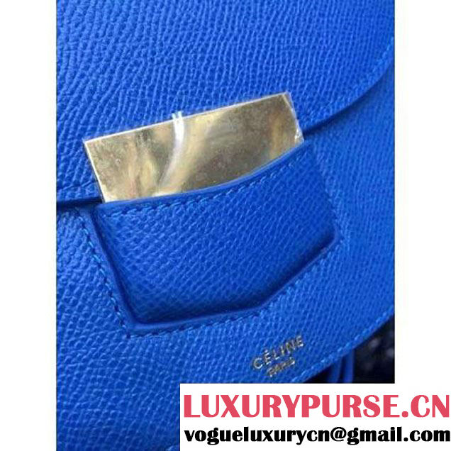 Celine Small Trotteur Bag In Blue Leather Calfskin Fall-2015 (1a021-072002 )