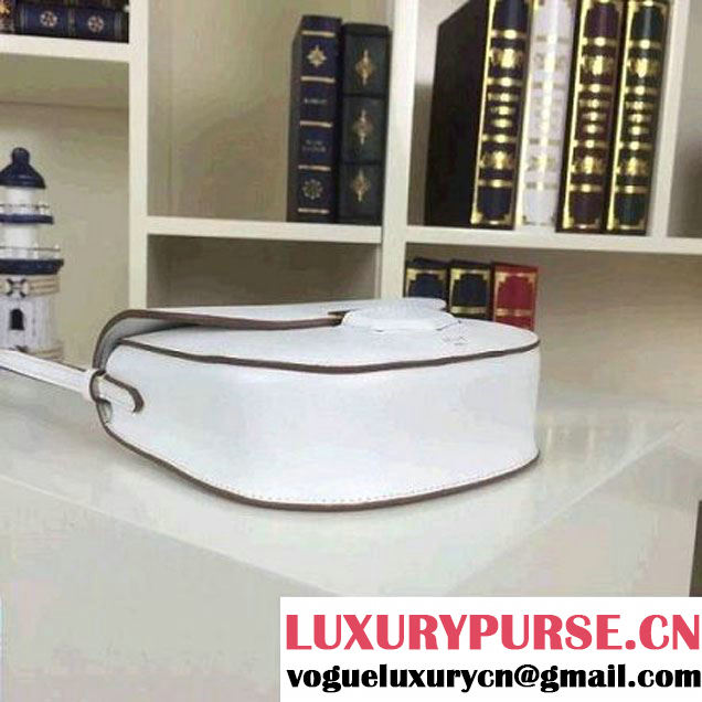 Celine Small Trotteur Shoulder Bag In White Grained Calfskin Summer 2016 (2A011-6032401 )