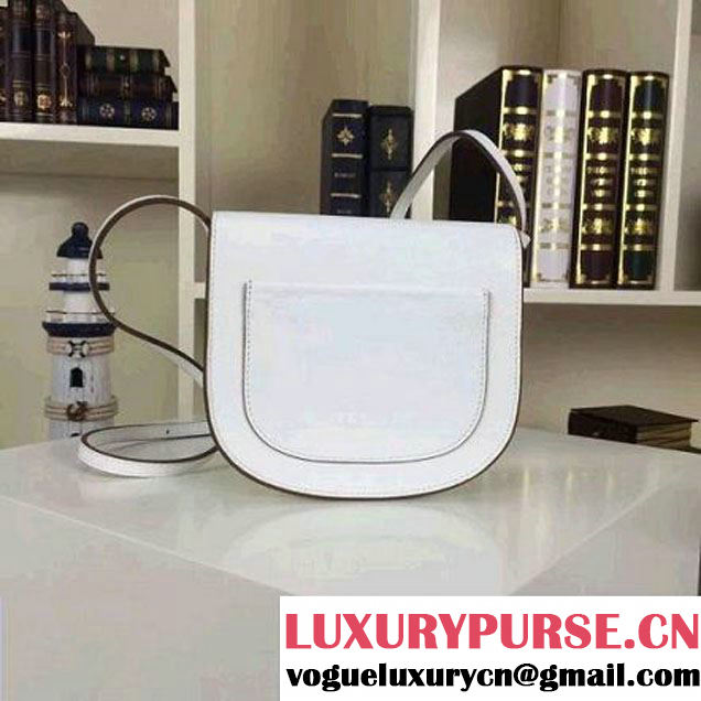 Celine Small Trotteur Shoulder Bag In White Grained Calfskin Summer 2016 (2A011-6032401 )