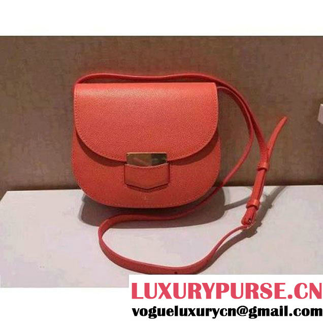 Celine Small Trotteur Bag In Orange Leather Calfskin Fall-2015 (1B016-072213 )