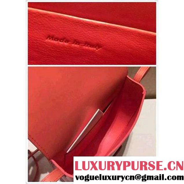Celine Small Trotteur Bag In Orange Leather Calfskin Fall-2015 (1B016-072213 )